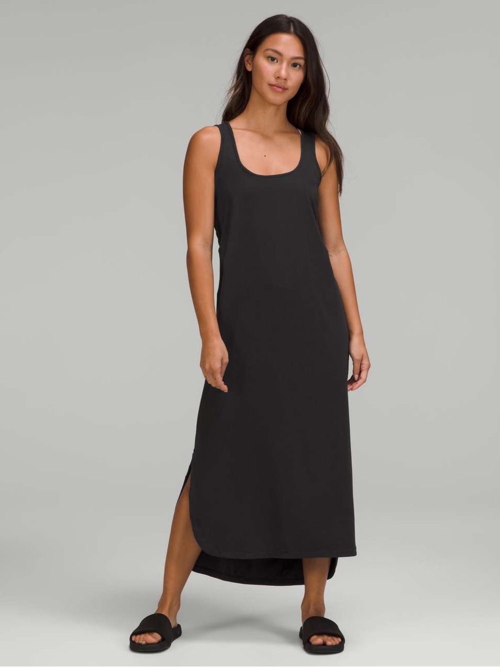 Lululemon Pima Cotton Open-Back Midi Dress Black Size S